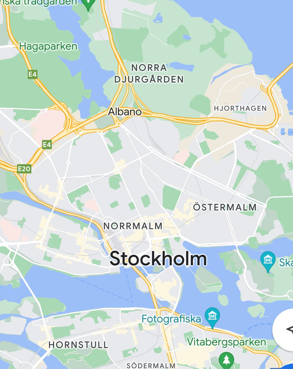 Fågelvy över Stockholm